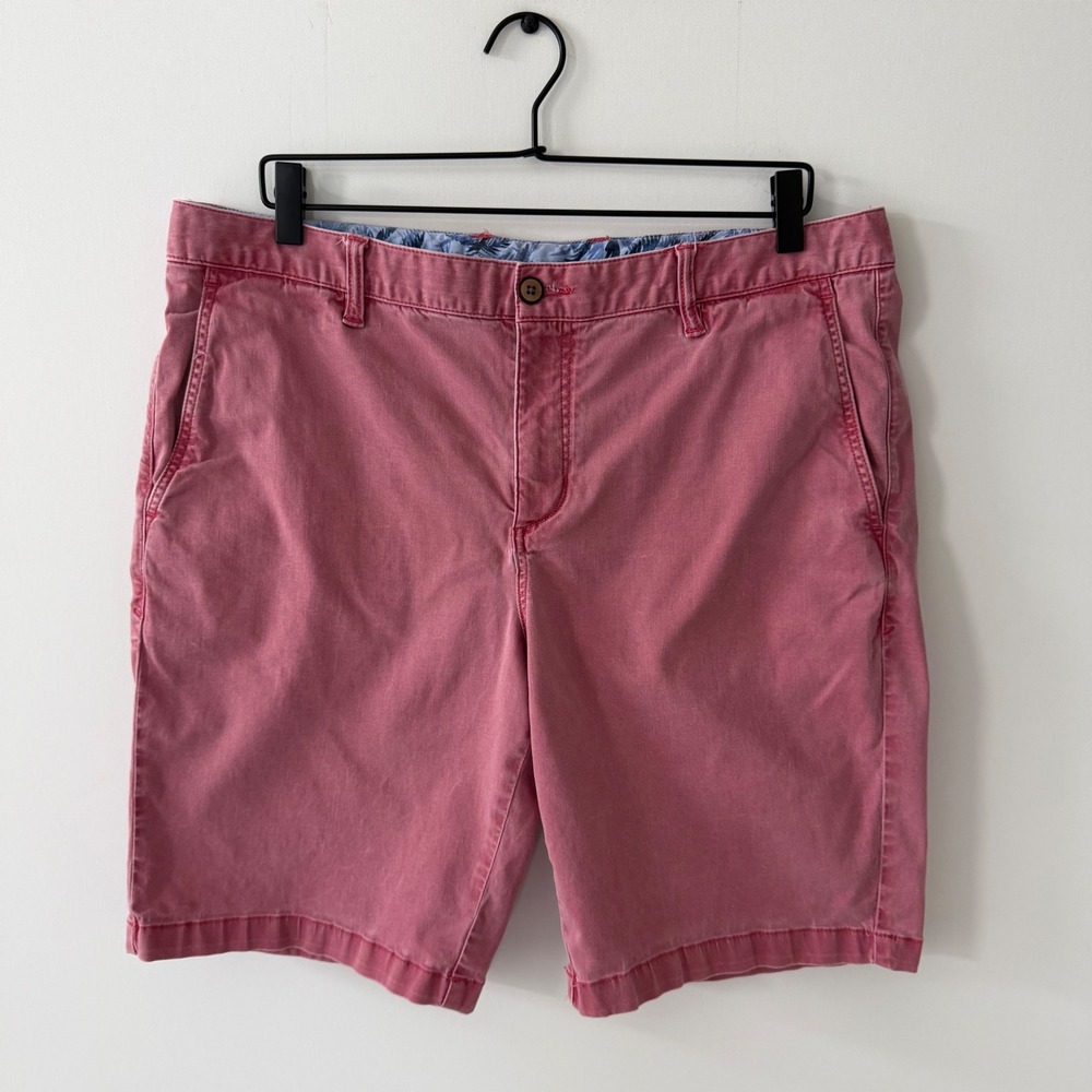 Tommy Bahama Boracay Chino Shorts Mens 36 Red Cotton Tencel Stretch 10" Inseam